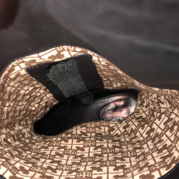 Tory Burch Black Suede Leather Cuff Mid Calf Boots Size 7 - Picture 4 of 16